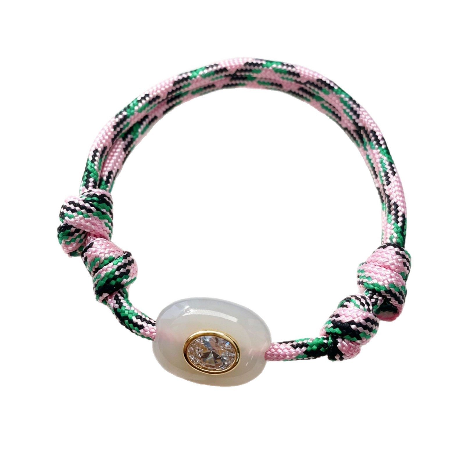 Naturstein Evil Eye Armband geflochten