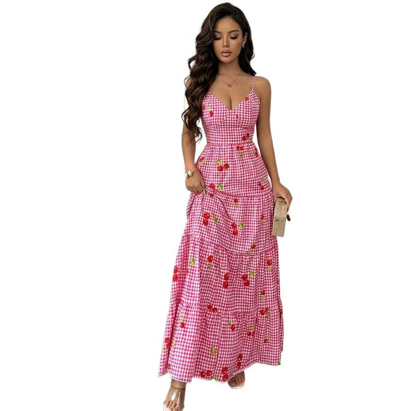 Mehrlagiges Camisole-Kleid mit V-Ausschnitt