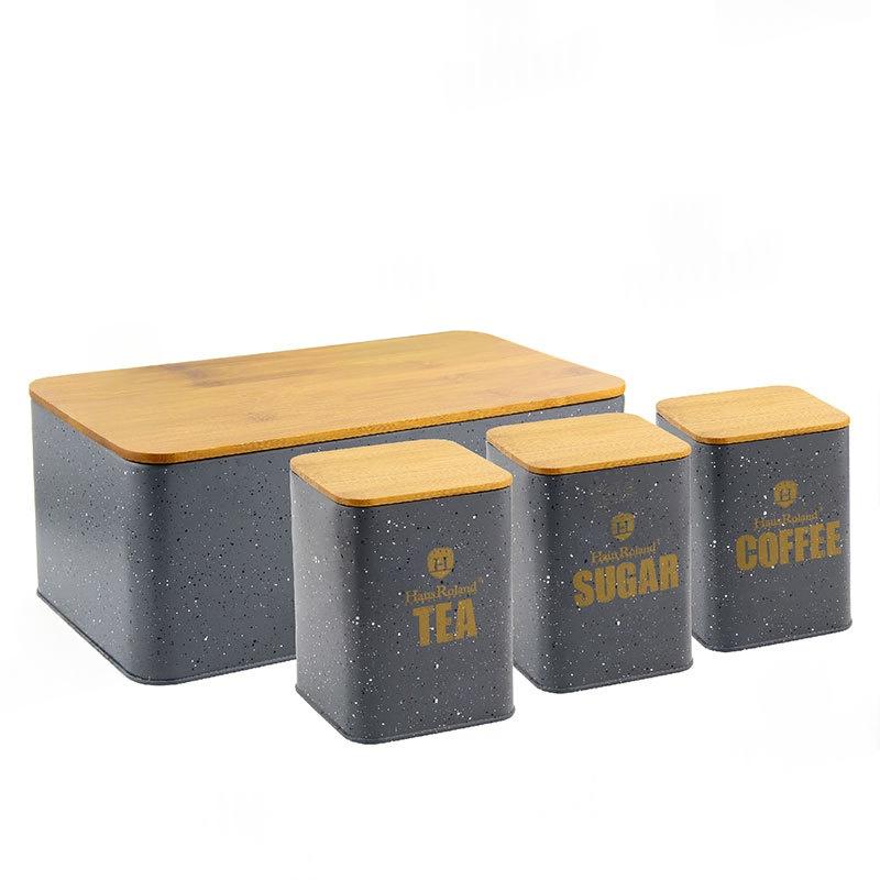 Stahlbox-Set 4er-Set aus Edelstahl, 1–2 Liter