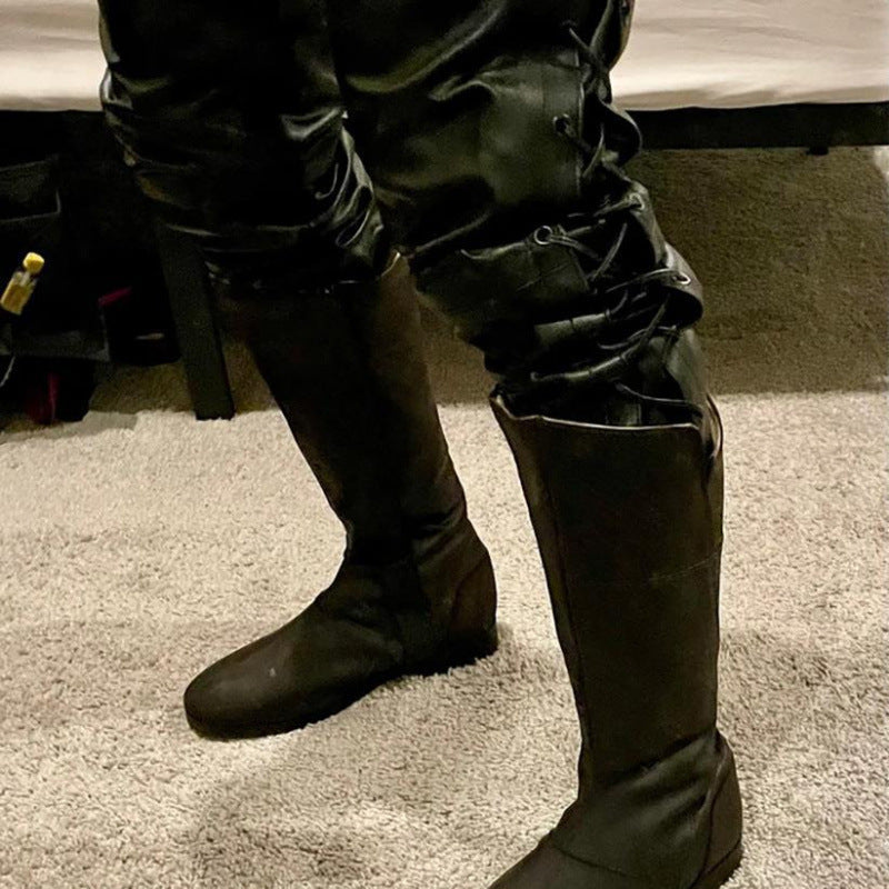 Herren Mid-Calf Boots mit Rundspitze