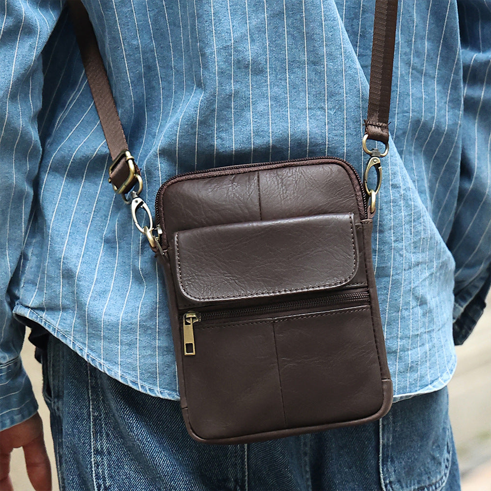 Crossbody-Tasche aus echtem Leder – 6710 Braun | LuxeStyle