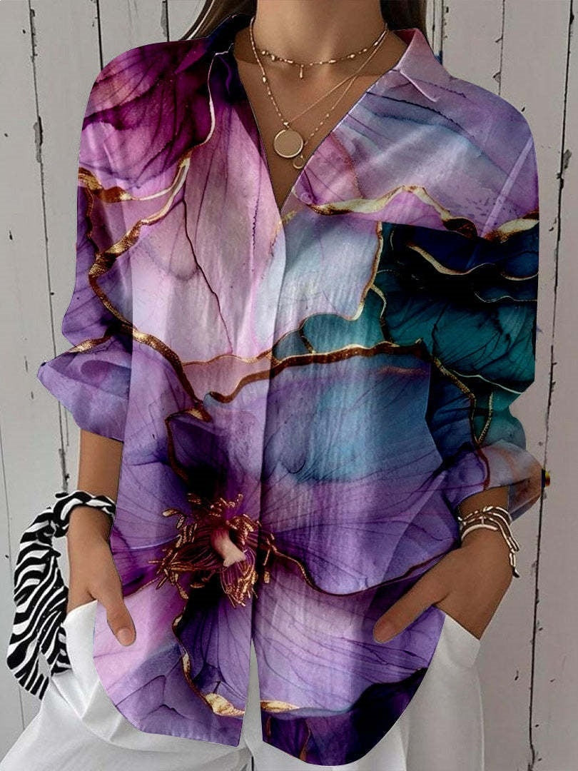 Polyester-Bluse mit Kragen – Bild 9 | LuxeStyle