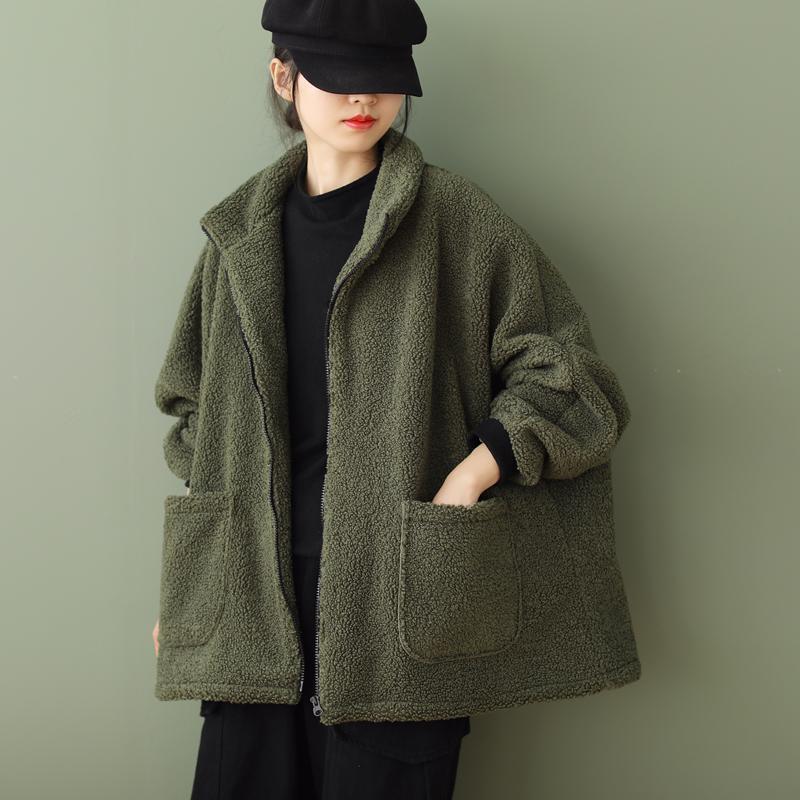 Lässiger Oversize-Mantel aus Lammfellimitat