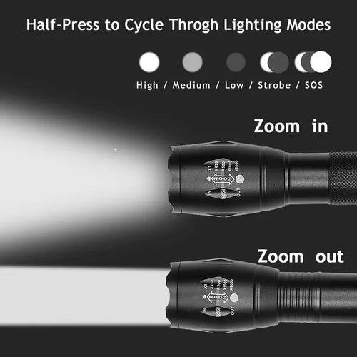 2er-Set USB LED Taschenlampen mit Zoom