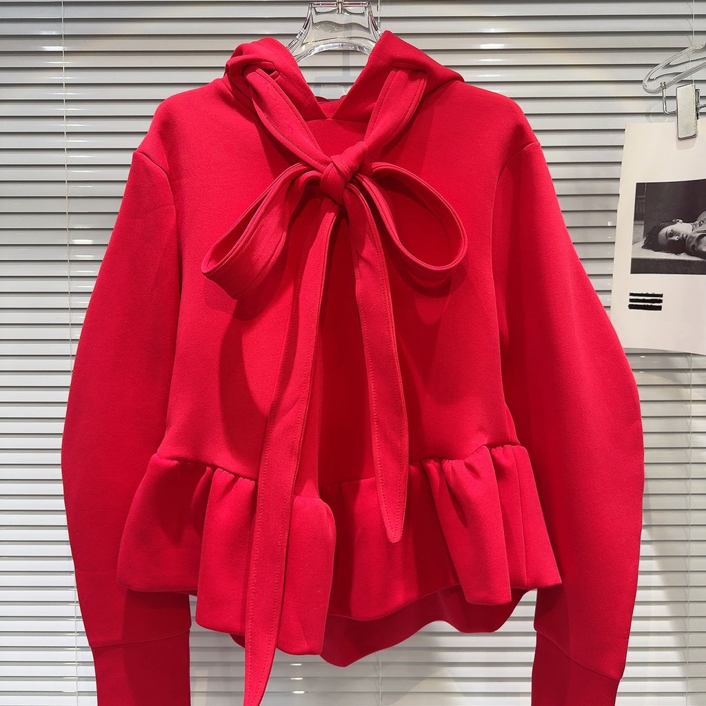 Mädchen Kapuzenpullover mit Schleife | LuxeStyle