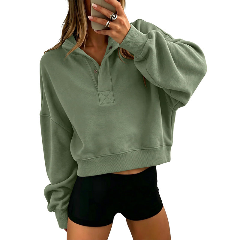 Relaxed Hoodie mit Knopfleiste