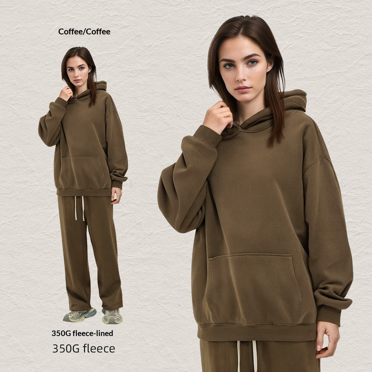 Kapuzen-Sweatshirt-Set, Fleece-gefüttert – Ansicht 7