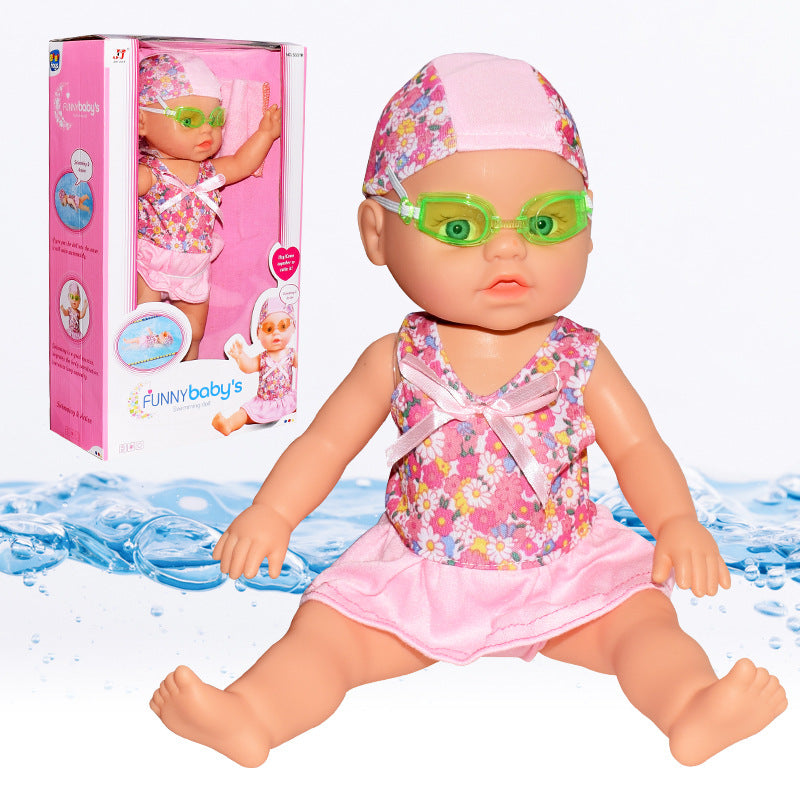 Schwimmende Badepuppe mit Zubehör