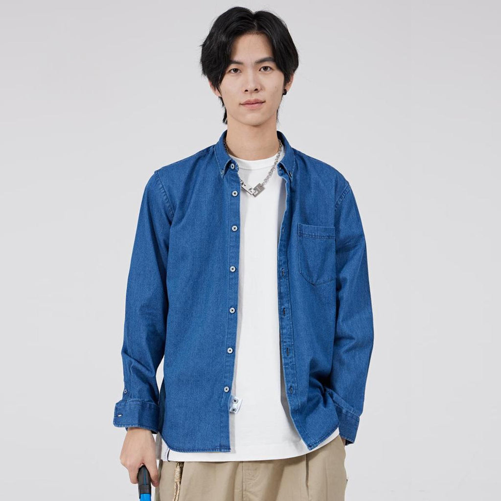 Herren Langarmshirt Slim Fit Casual