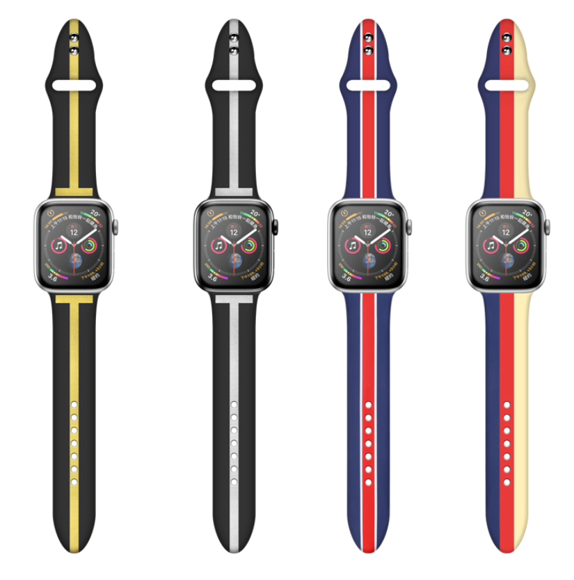 Gestreiftes Silikon-Armband für Apple Watch – Bild 2 | LuxeStyle