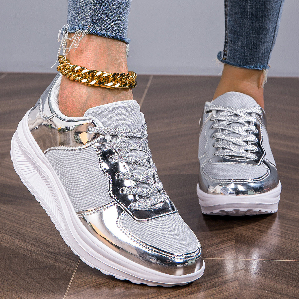Atmungsaktiver Sneaker mit Schaukelsohle – Bild 2 | LuxeStyle