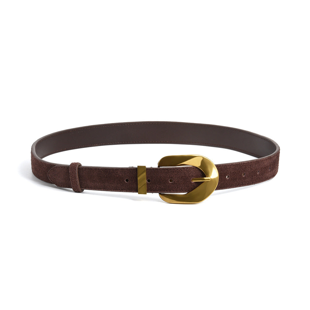 Cowhide-Belt mit Goldschloss – Bild 6 | LuxeStyle