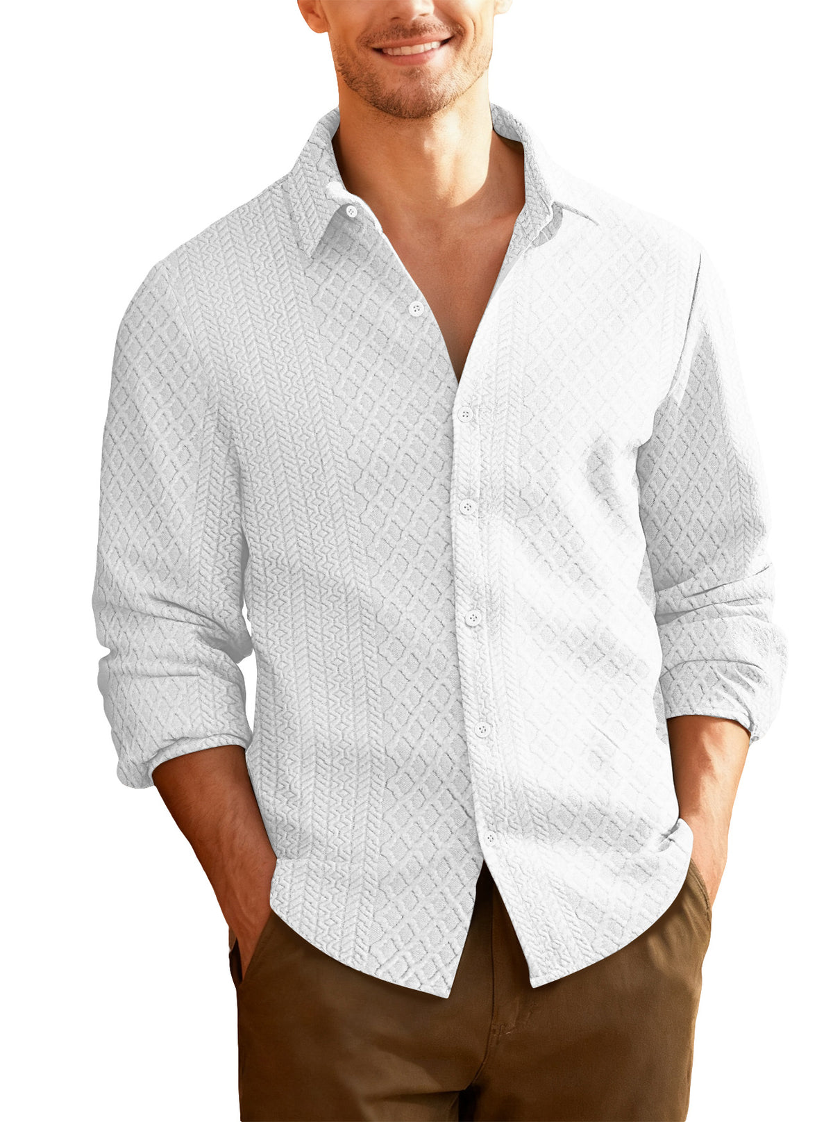 Strickjacke mit Reverskragen für Herren – Bild 4 | LuxeStyle