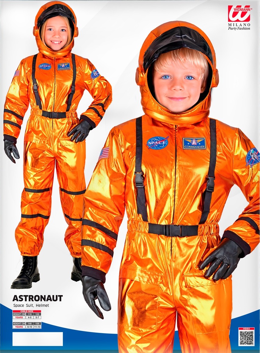 Kostüm Astronaut Orange · Gr. 128cm