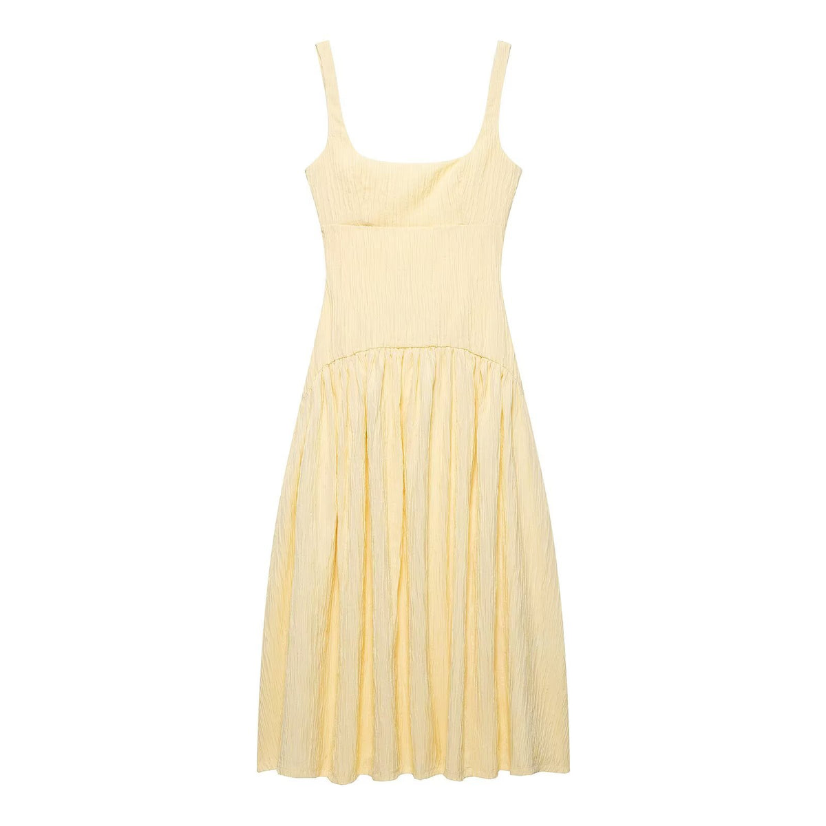 Midi A-Linien Kleid ärmellos unifarben – Bild 3 | LuxeStyle