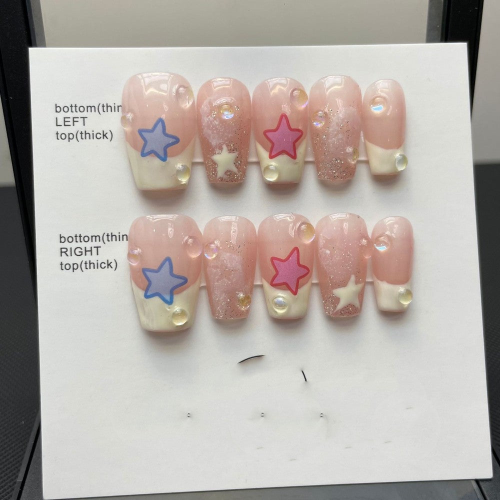 Handgemachte Press-on Nägel „Sweet Star“ – Bild 5 | LuxeStyle
