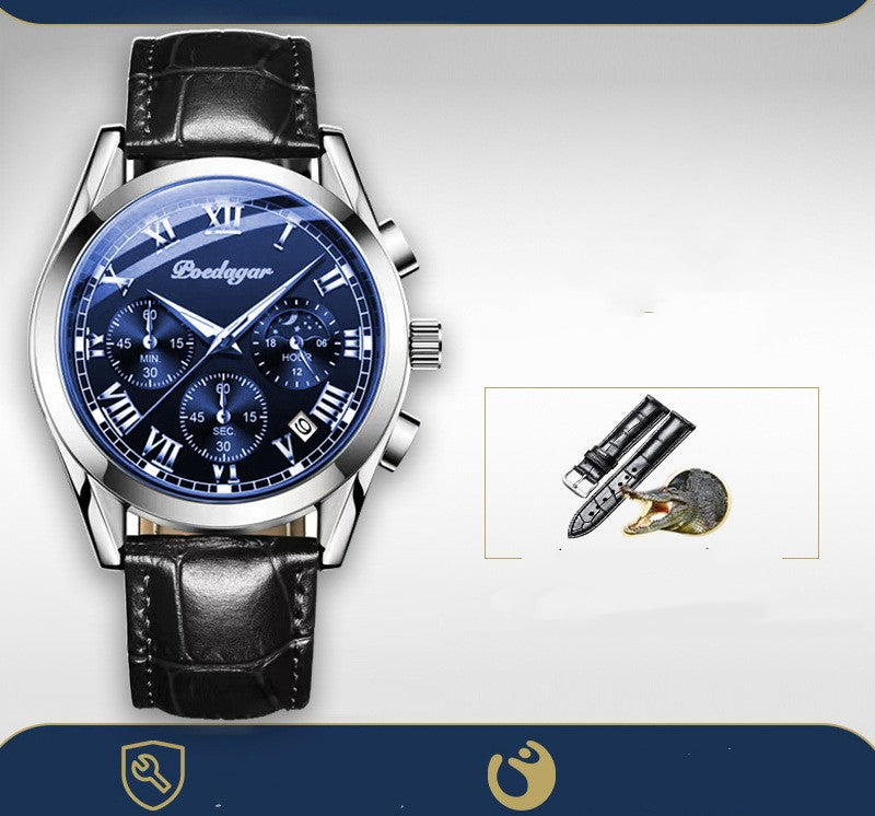 Lederarmbanduhr für Unis