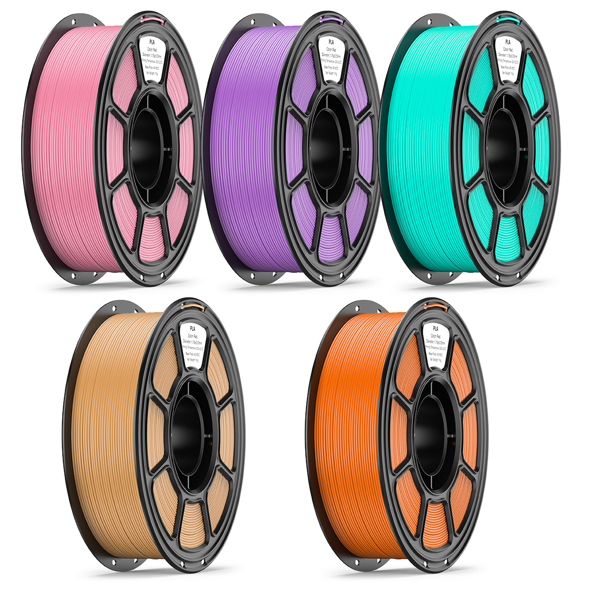 PLA 5er-Pack 3D-Drucker-Filament, 1.75mm