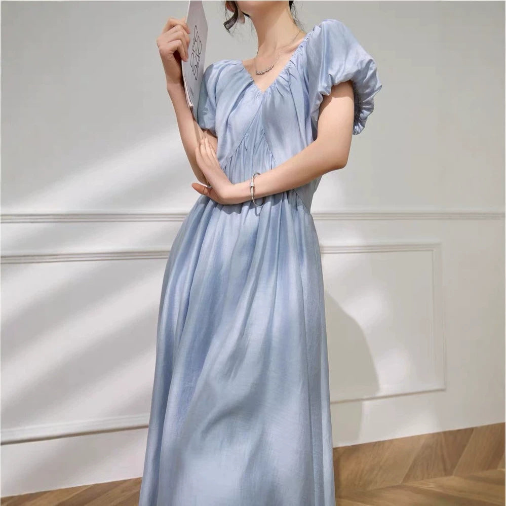 A-Linien Kleid mit Rüschenärmeln – Bild 3 | LuxeStyle