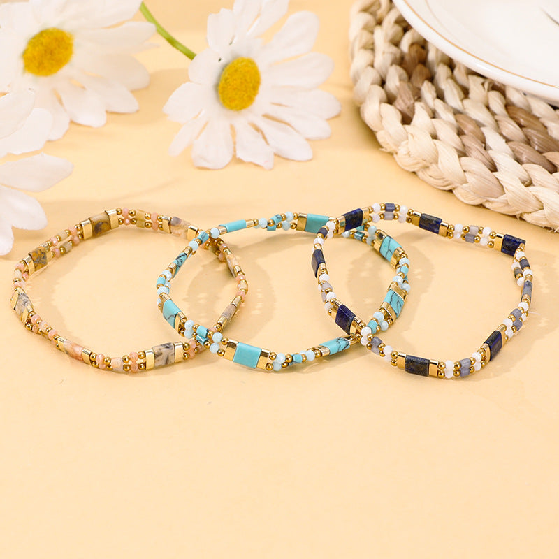 Boho Armband mit Türkis und Lapislazuli – Bild 9 | LuxeStyle