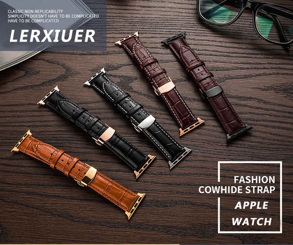 Lederarmband mit Faltschliesse und Doppelknopf