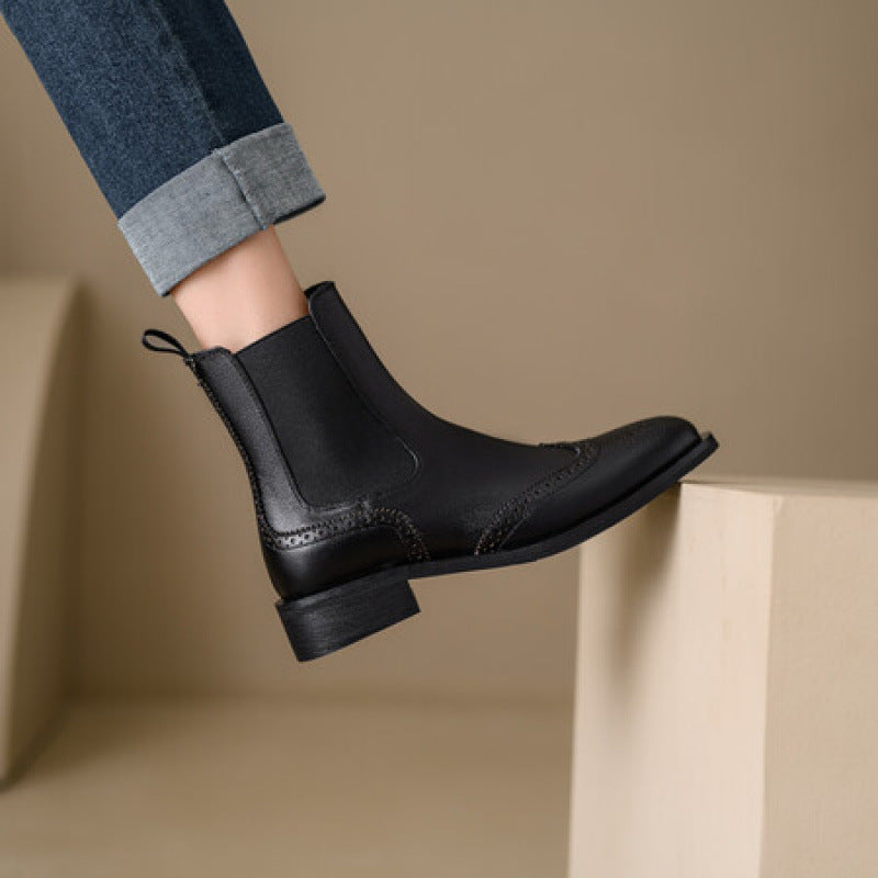 Elegante Stiefeletten aus Vollnarbenleder