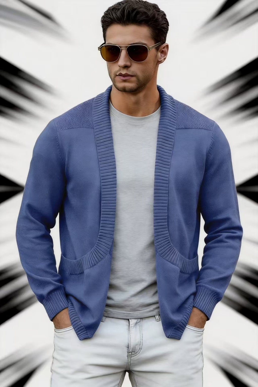 Herren Strick-Cardigan mit Schalkragen
