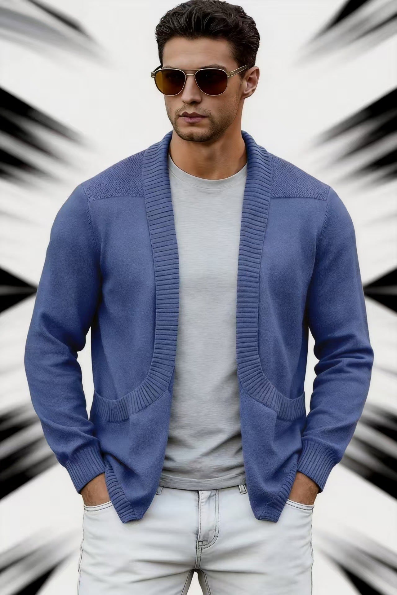 Herren Strick-Cardigan mit Schalkragen