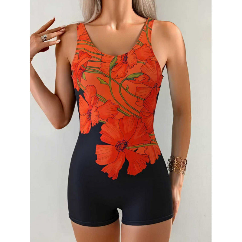 Figurbetonter Einteiler mit Blumenprint