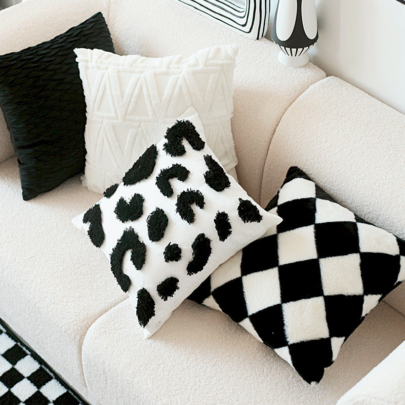 Retro Hasefell Schachbrett Sofakissen – Bild 6 | LuxeStyle