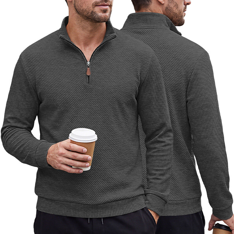 Herren Half-Zip Stehkragen Langarm-Sweatshirt