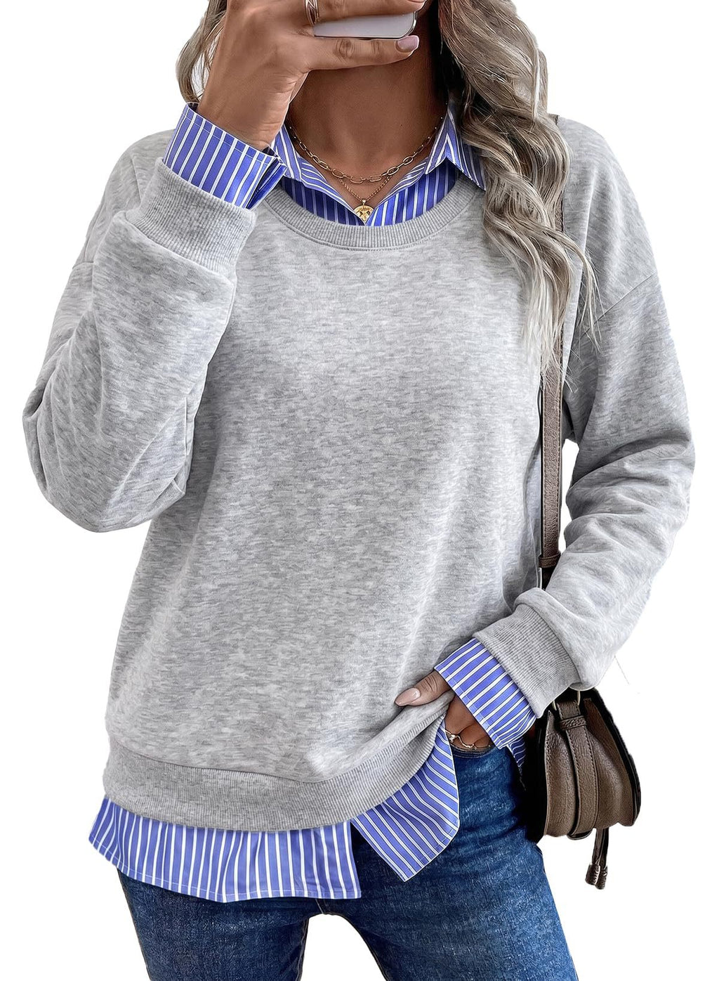 Lässiger Hoodie im Mock-Two-Piece-Look
