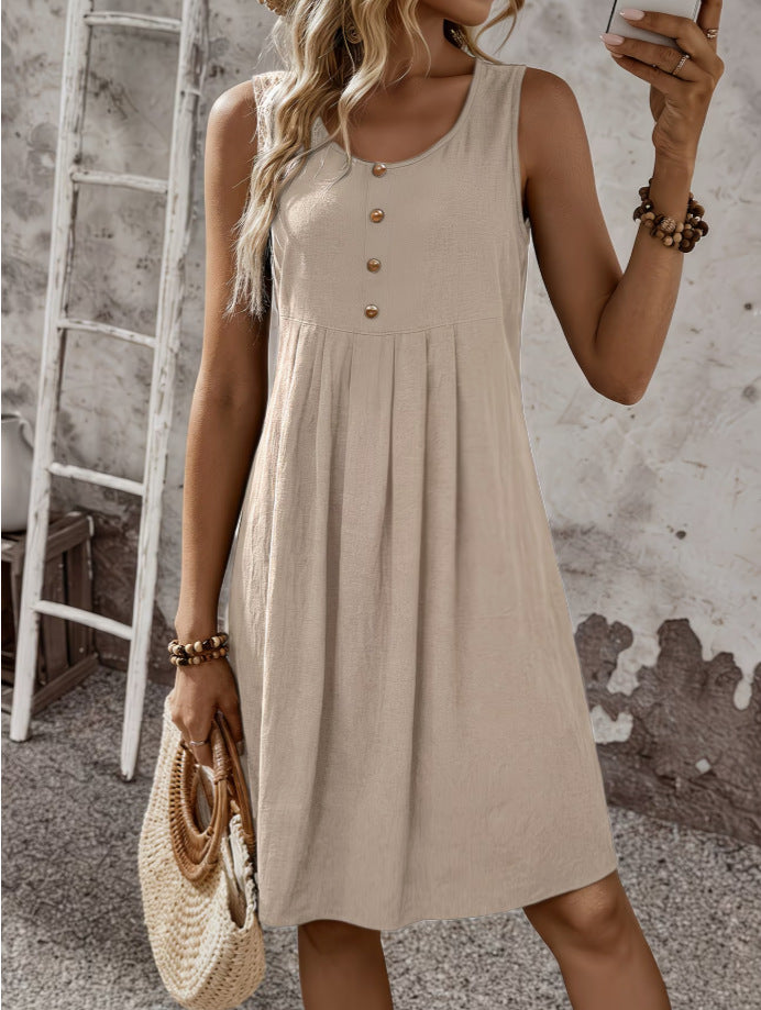 Ärmelloses A-Linien Midikleid mit Rundhals – Bild 2 | LuxeStyle