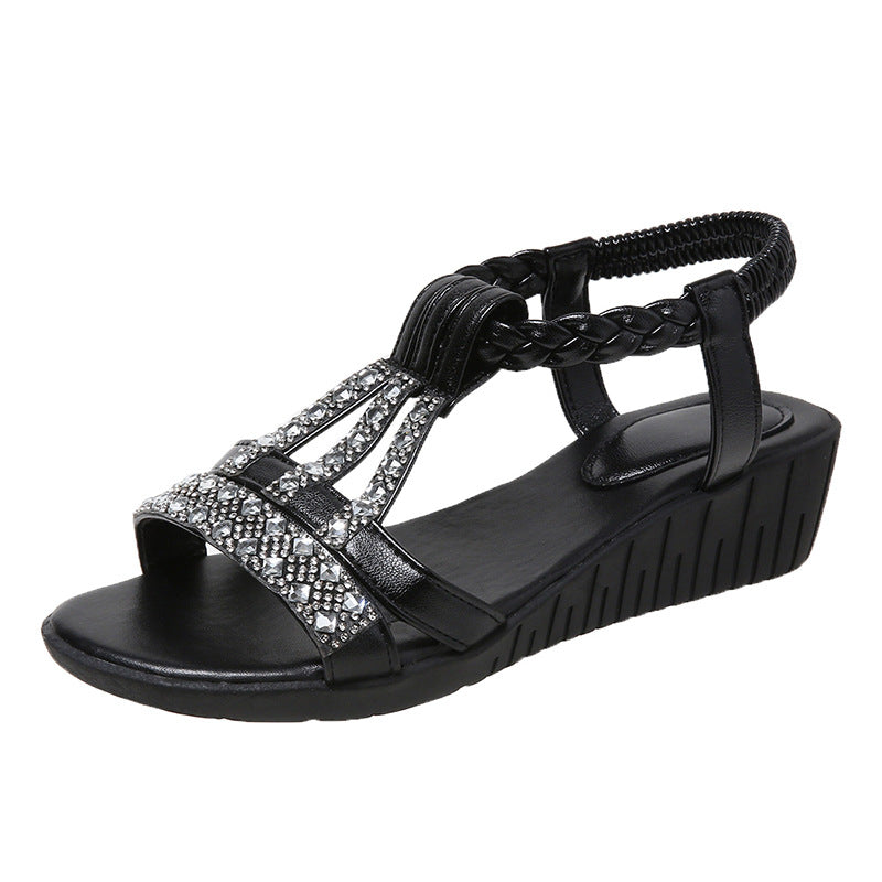 Keile Sandalen mit Strass – Bild 14 | LuxeStyle