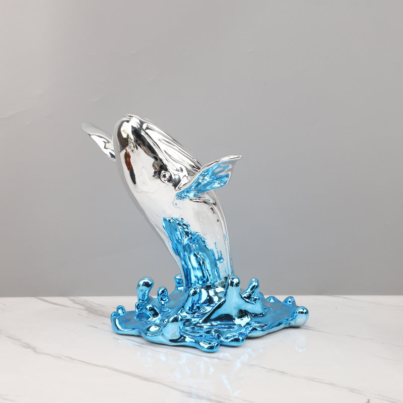 Minimalistische Wal- und Delfinskulptur