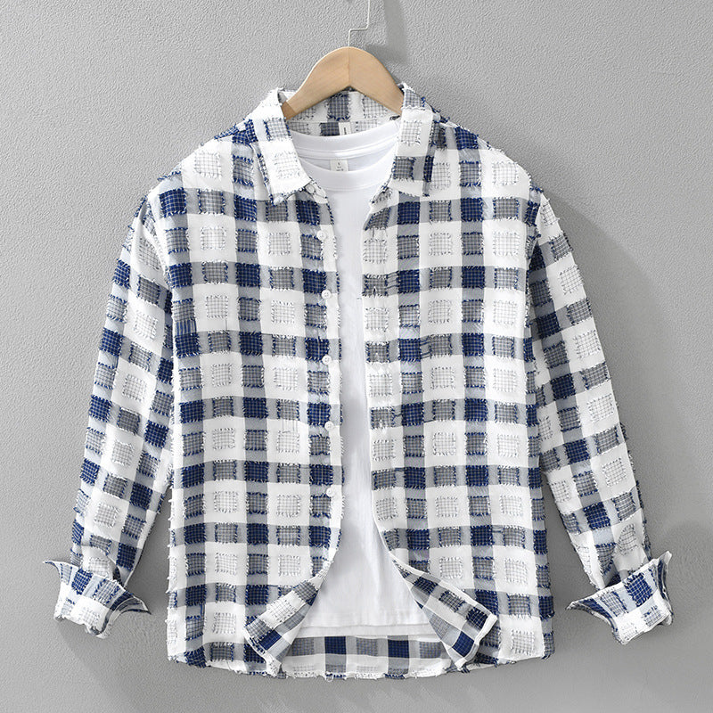 Blaue schwarze Karomuster T-Shirt – Bild 2 | LuxeStyle