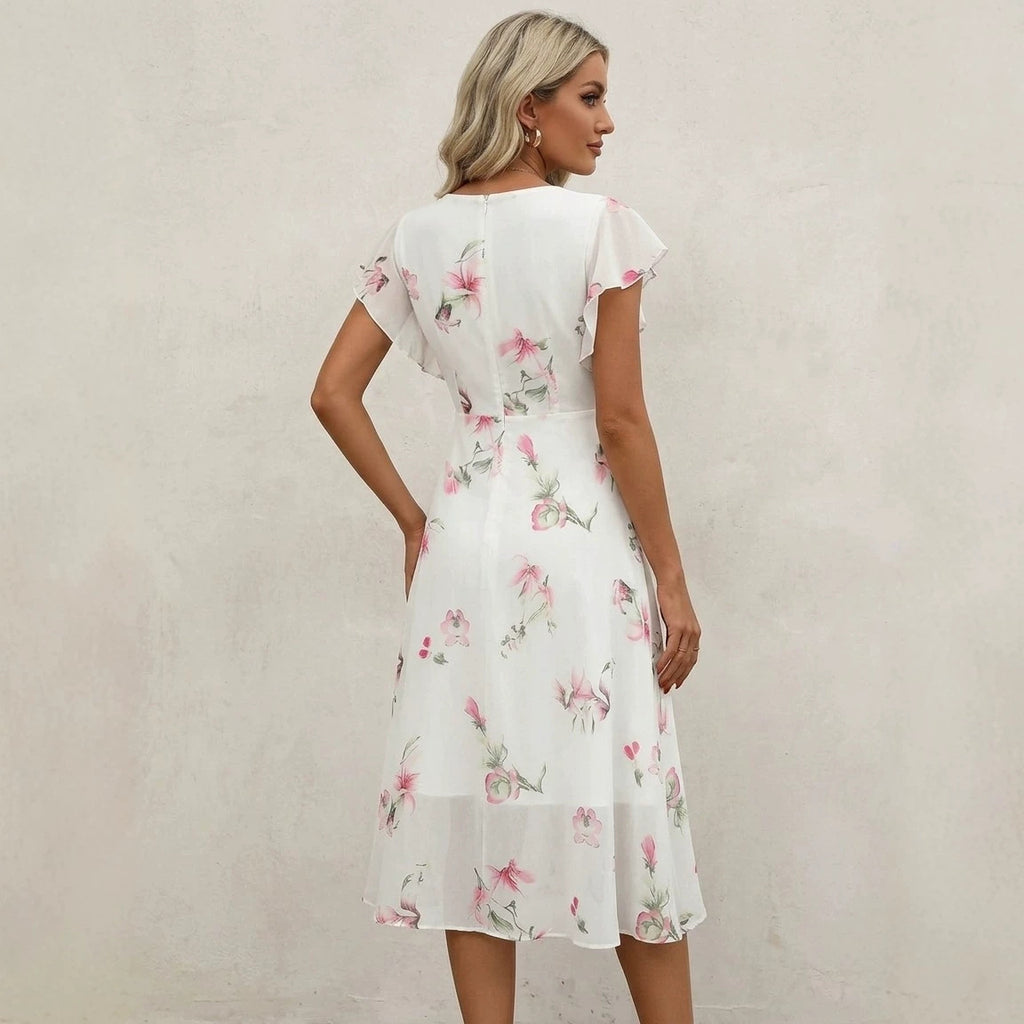 Elegantes Chiffonkleid mit Blumenprint