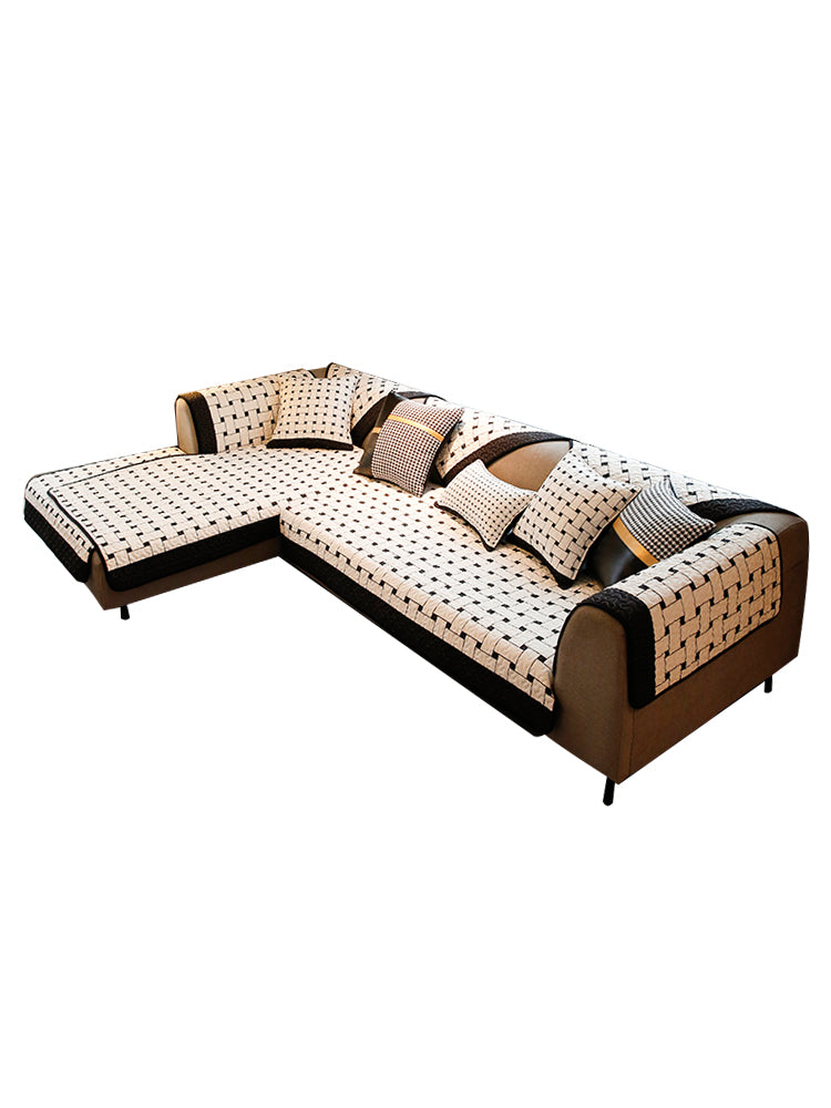 Sofaüberwurf aus Baumwolle mit Antirutsch-Funktion