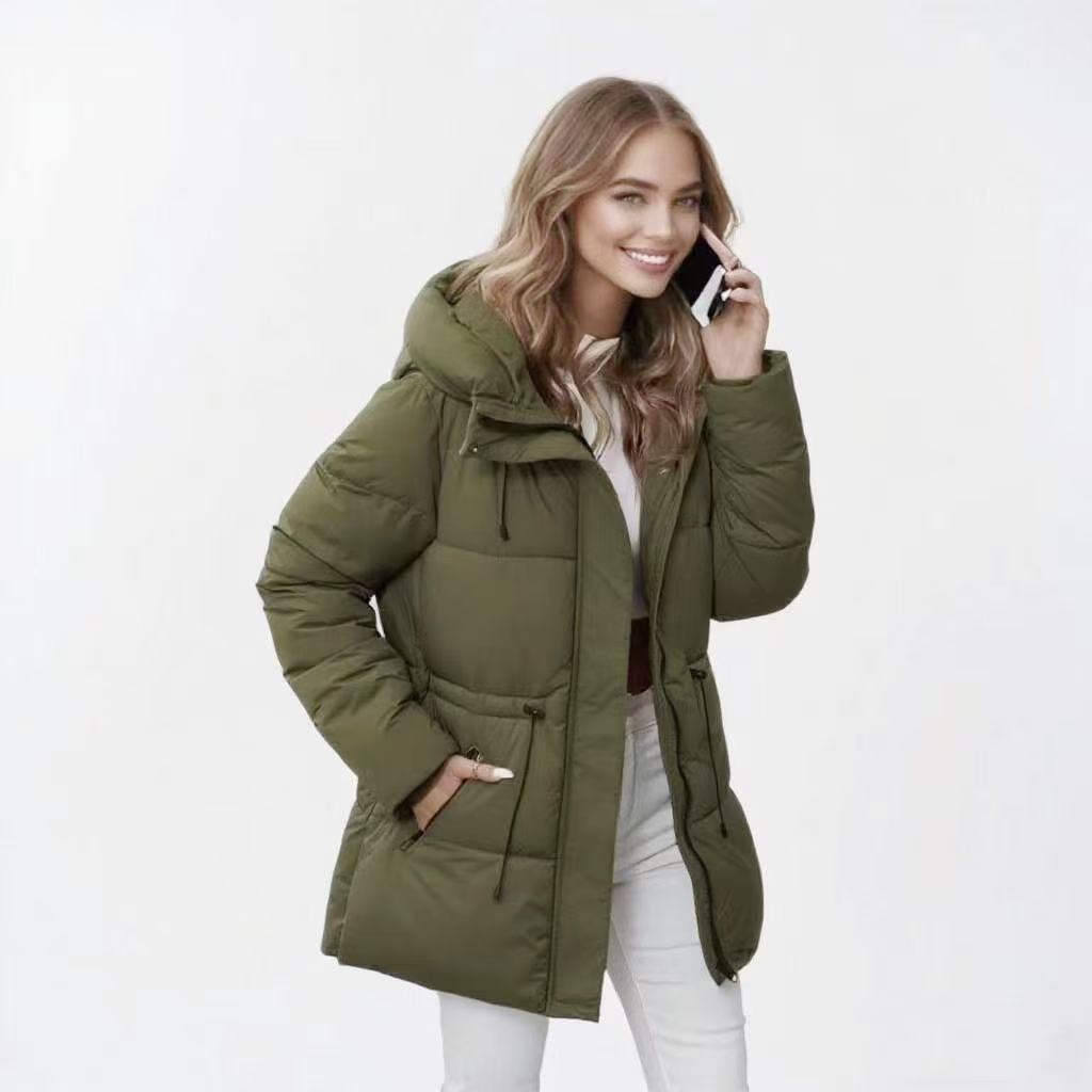 Mittellange Daunenjacke mit Baumwollfutter | LuxeStyle