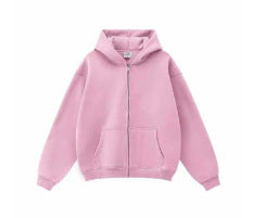 Damen-Casual-Hoodie mit Reissverschluss in Einheitsfarben