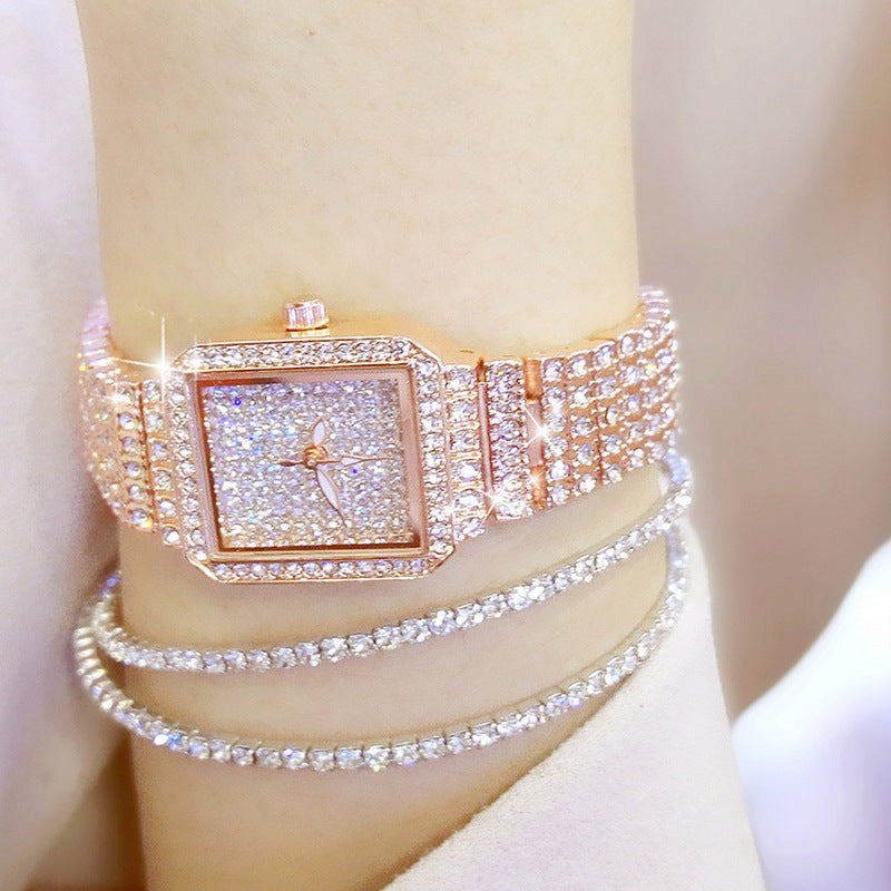Wasserdichte Quarzuhr mit Strass-Besatz – Bild 10 | LuxeStyle