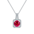 LuxeStyle Edelstein-Anhänger «Rubin & Smaragd» 2 ct · 925 Silber Halo – Bild 7 – LuxeStyle Schweiz
