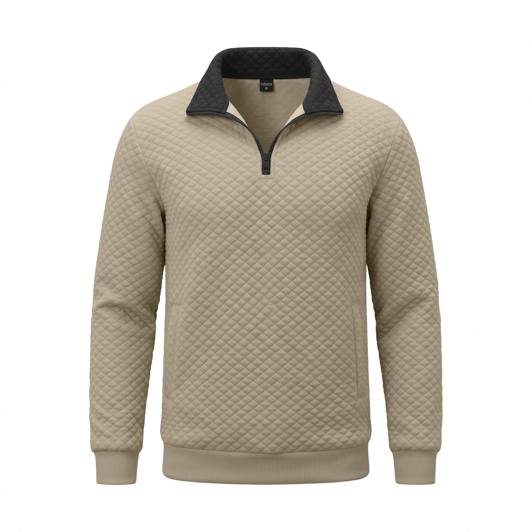 Herren Diamond-Check Half-Zip Sweatshirt