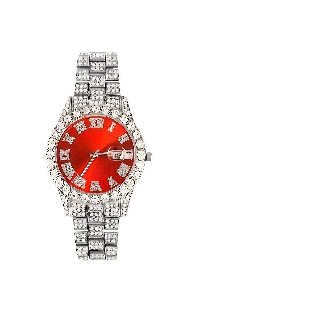 Quarz-Herrenuhr mit Cuban Armband