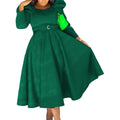 Elegantes A-Linien Midikleid mit Puffärmeln