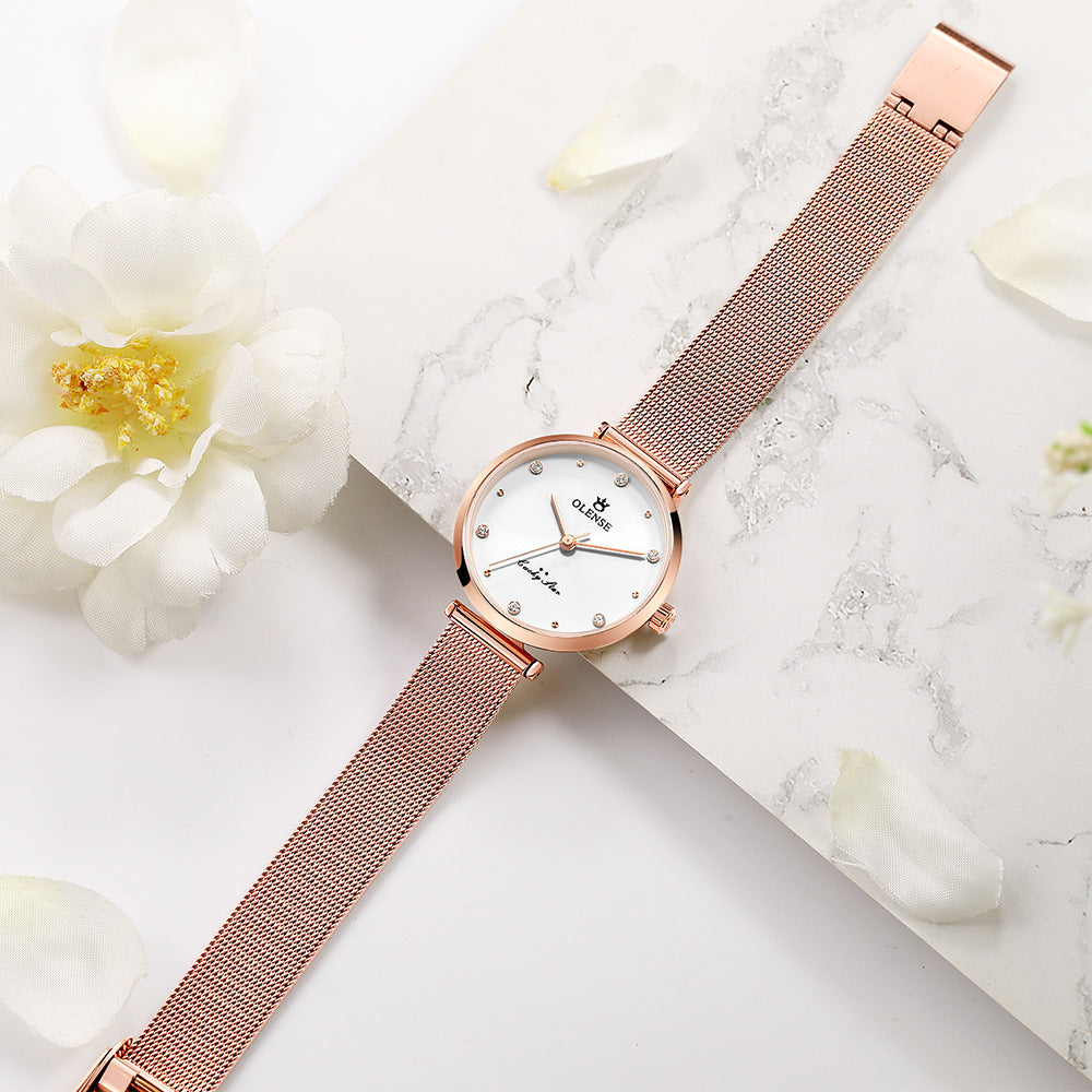 Damenuhr mit Edelstahl-Mesh-Armband | LuxeStyle
