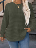 Waffle-knit Crewneck Sweatshirt