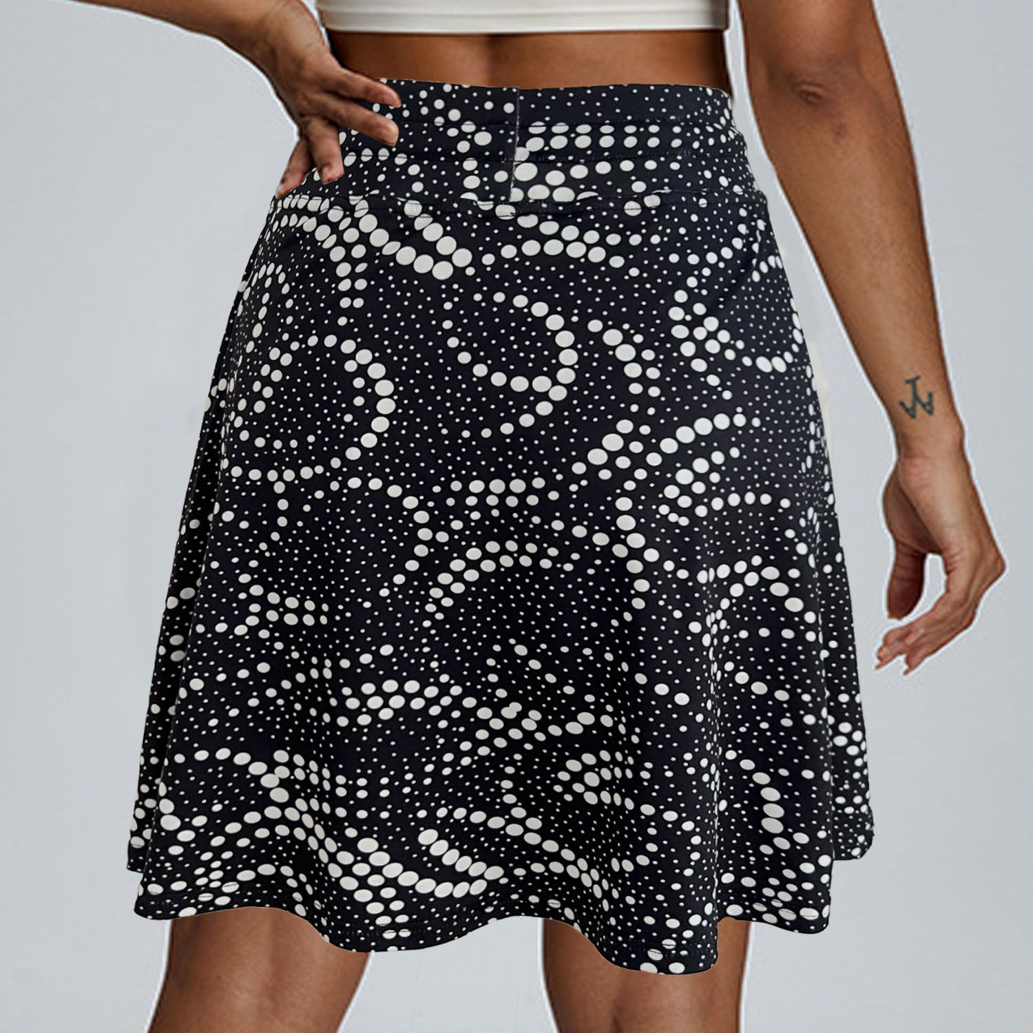 Skort mit Blumenmuster, hoher Taille & Shorts – Ansicht 4