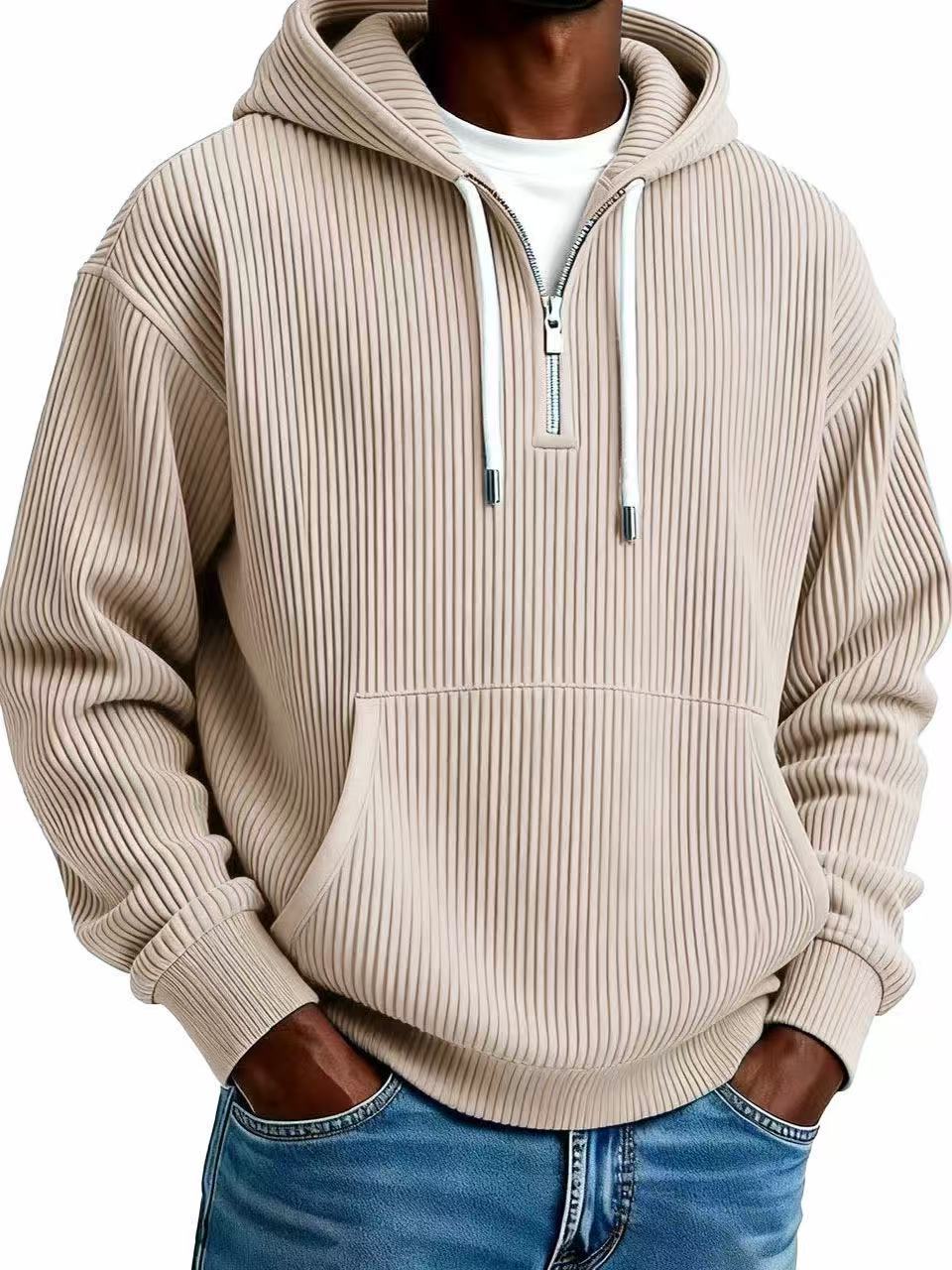 Herren Corduroy Hoodie Langarm