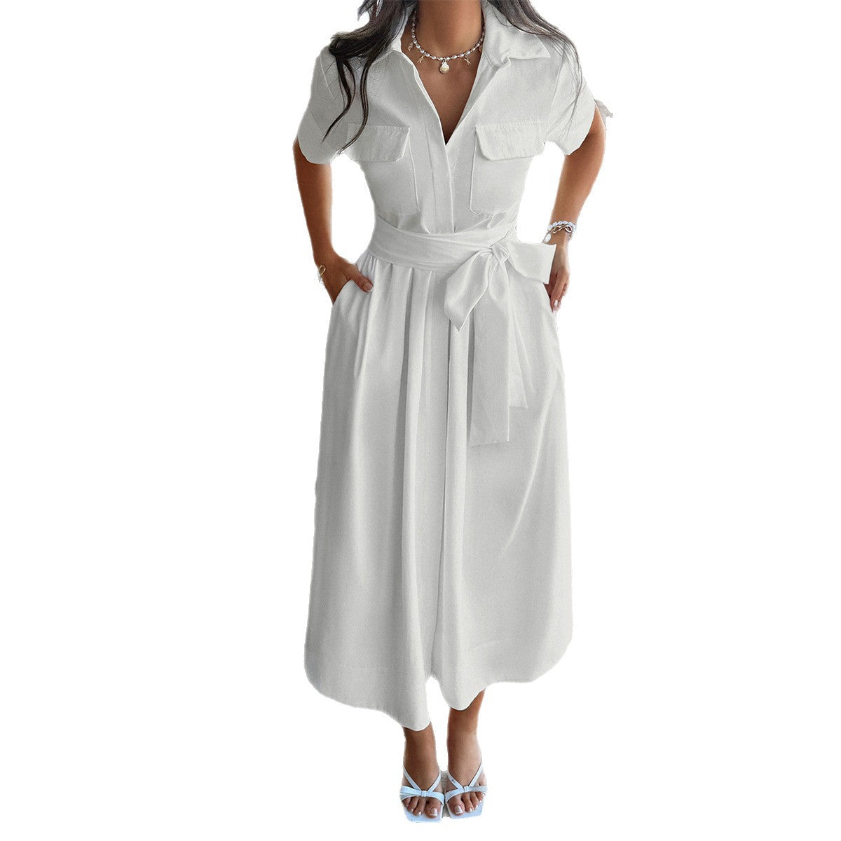 Elegantes Damenkleid mit Taillenschnürung – Bild 2 | LuxeStyle